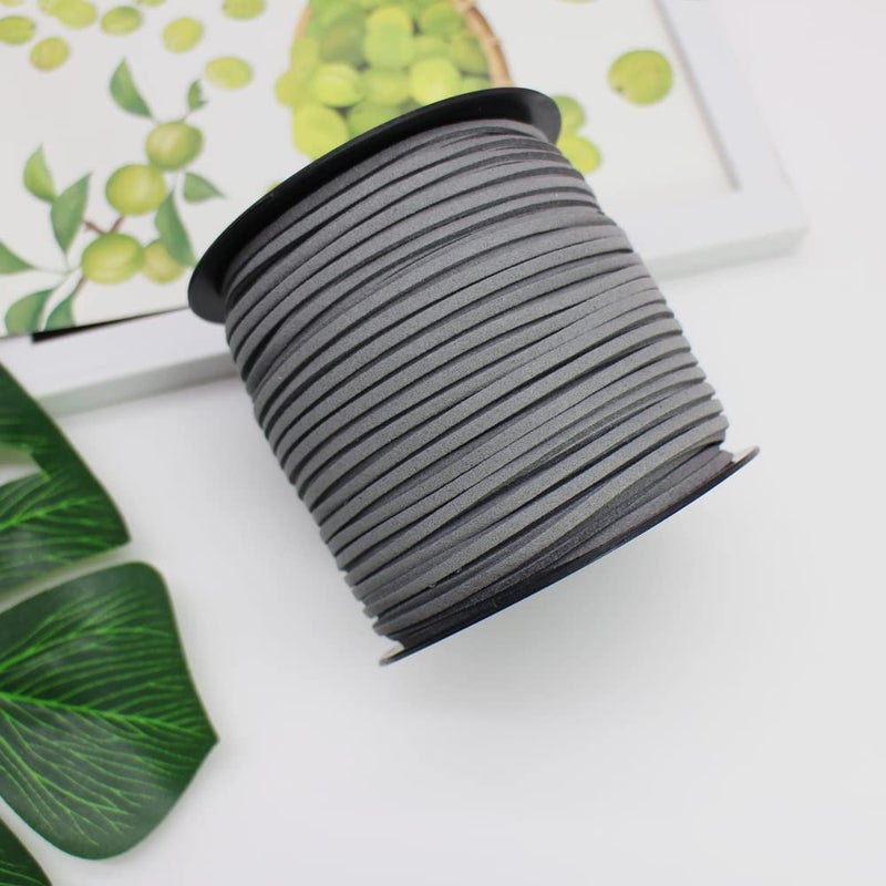 Pamir Tong Faux Leather Cord for Jewelry Making 100 Yards 2.6mm Thin Suede String Rope Gray Bracelet Cords DIY Crafts String for Necklace-Dream Catcher Supplies-Hat- Walking Stick - Image 4